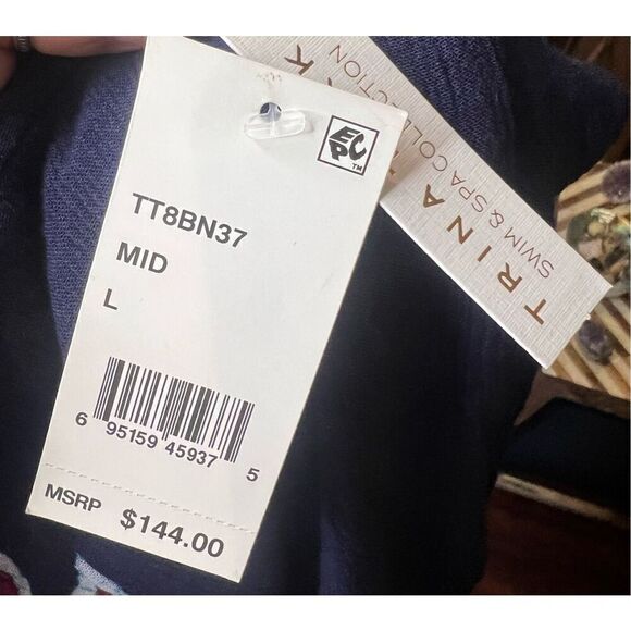 Trina Turk Lotus Batik Printed Sleeveless Romper, NWT Size Large - Picture 5 of 5